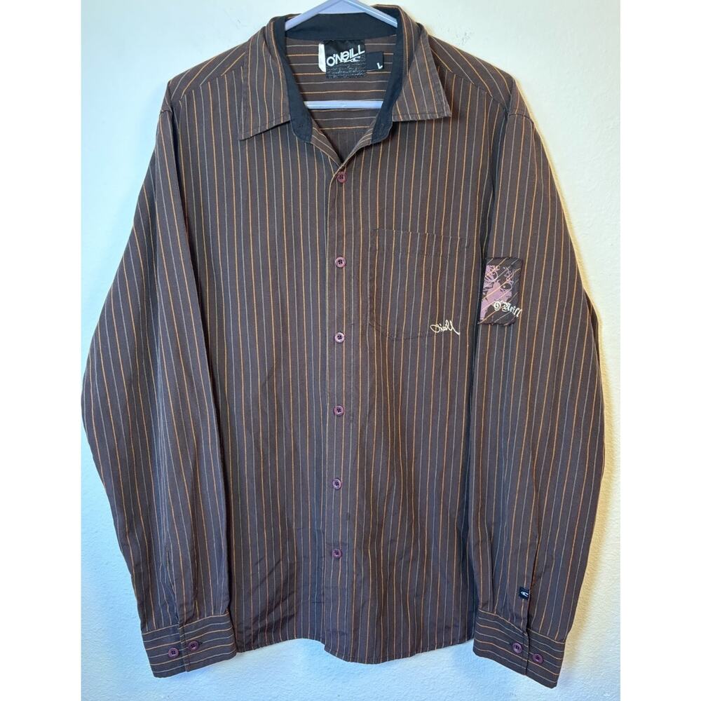 O'Neill Mens Y2K Button Up Shirt Size Large Plaid Long Sleeve Skate Surf Casual